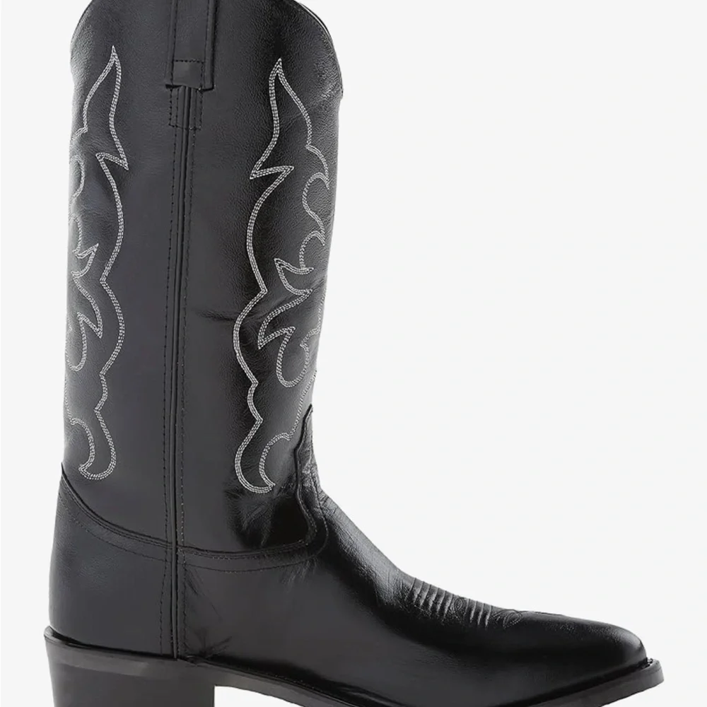 Old West men’s stitched cushioned round toe cowboy western boots, 10 wide - Picture 4 of 8